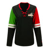 PBR x Wrangler Ladies "El PBR" Long Sleeve T-Shirt - Black, Red, and Green
