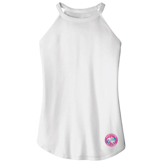 PBR Neon Ombre Rocker Tank in White - Front View