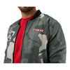 PBR Camo Bomber Jacket - Model Image Zoomed in Left Side View