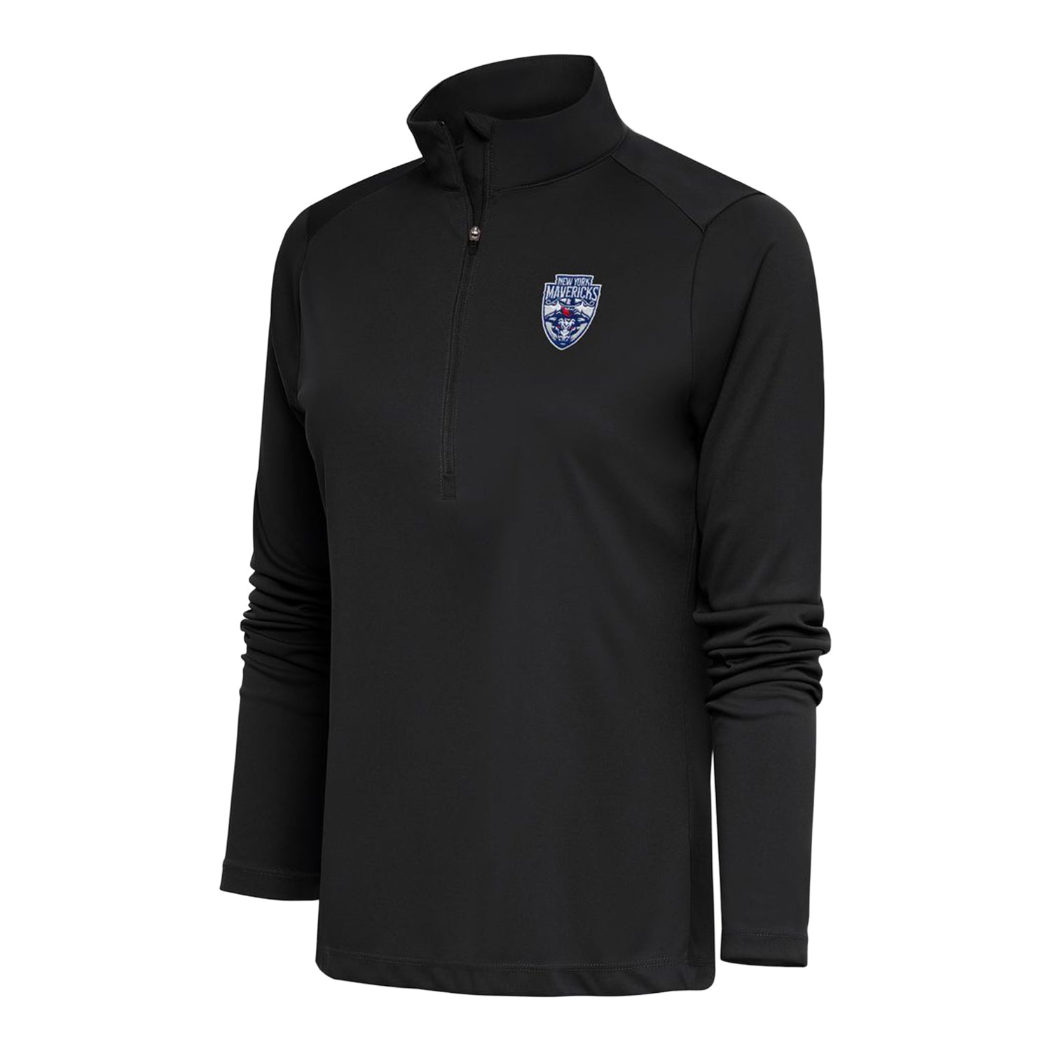 Ladies New York Mavericks Tribute 1/4 Zip Pullover - Front View