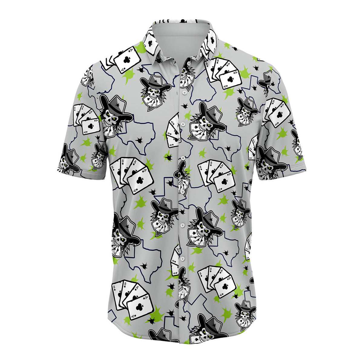 Austin Gamblers Full Button Up Fan Shirt - Grey