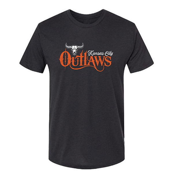Kansas City Outlaws T-Shirt in Black - Front View