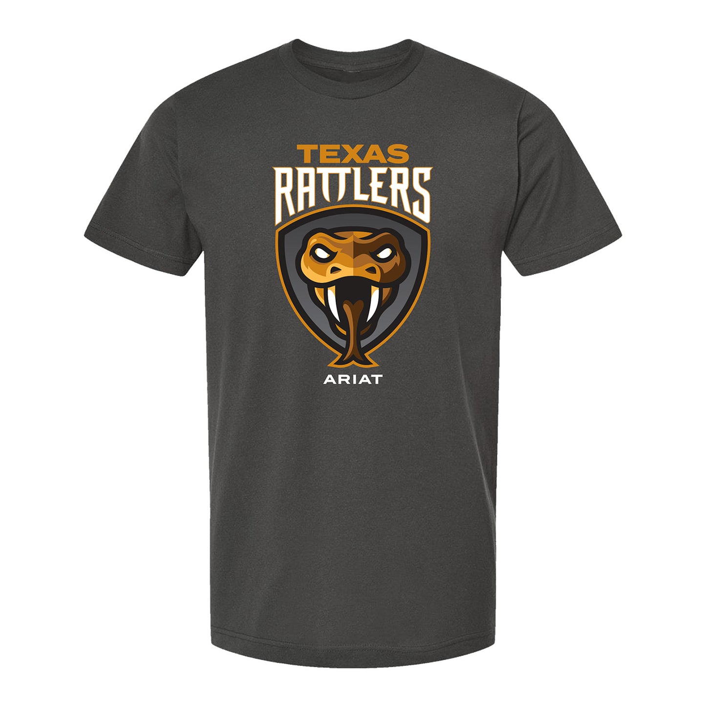 Youth Texas Rattlers Logo T-Shirt - Charcoal