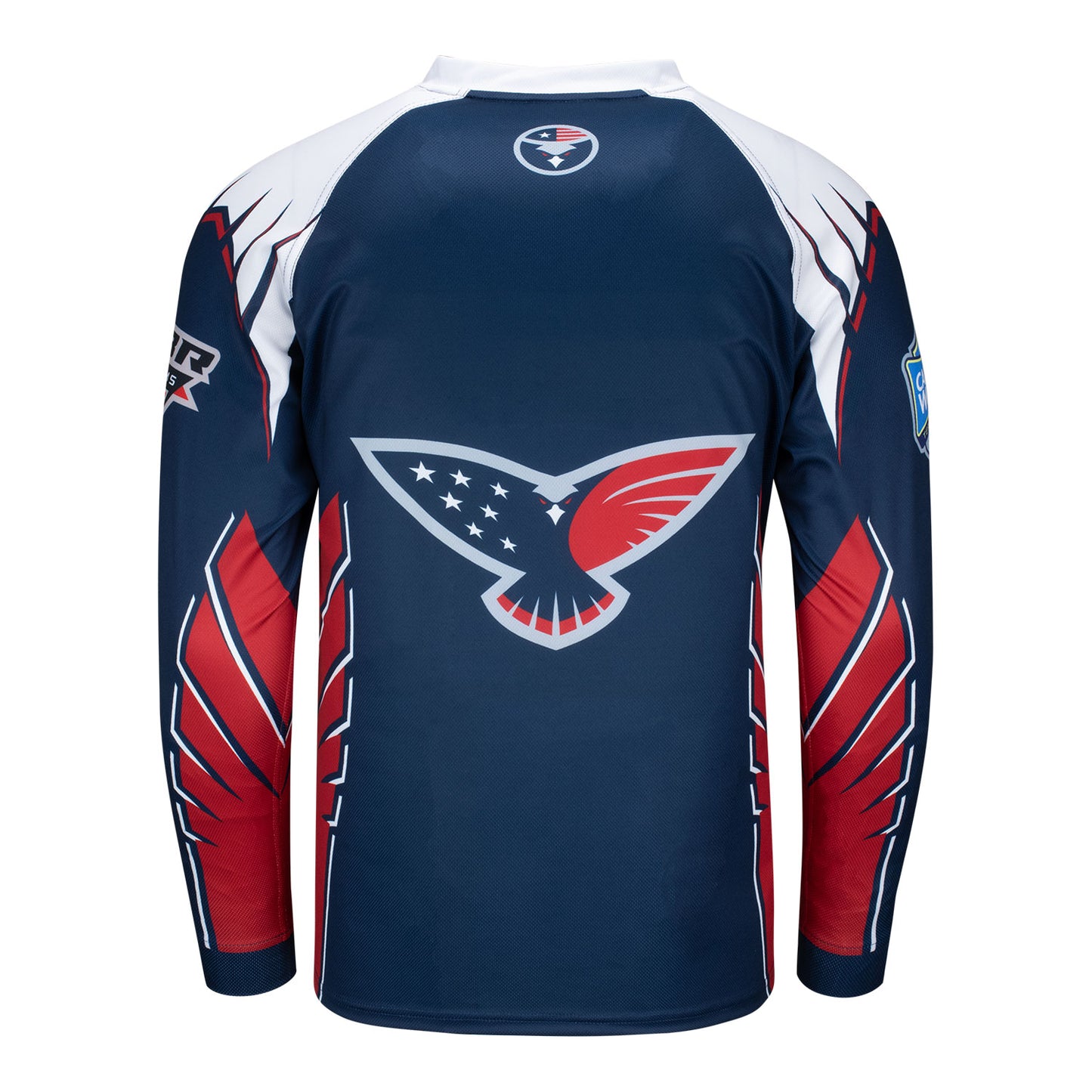 Florida Freedom Personalized Jersey in Navy, White and Red - Back View, Blank