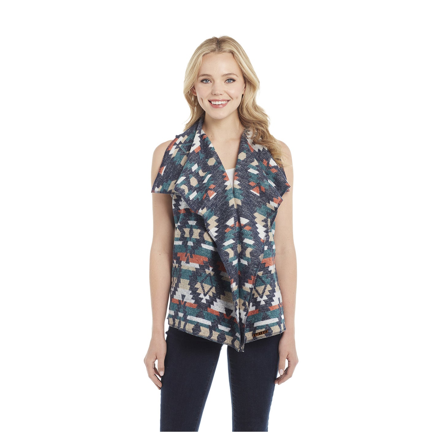 Ladies Navajo Open Blanket Wrap - Front View