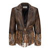 Ladies Cropped Fringe Jacket - Front View