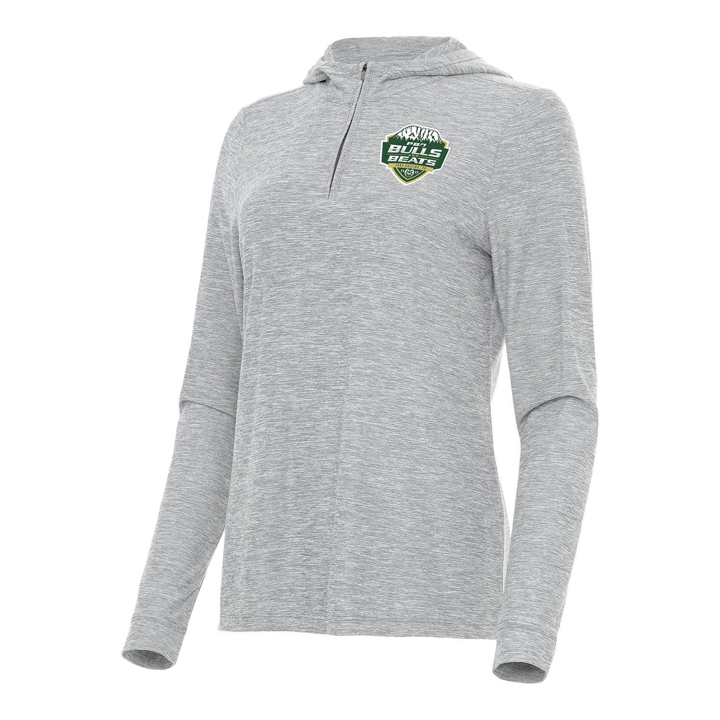 PBR x Antigua CSU Bulls & Beats 2026 Ladies Daybreak 1/4 Zip Hoodie - Skyscraper Heather