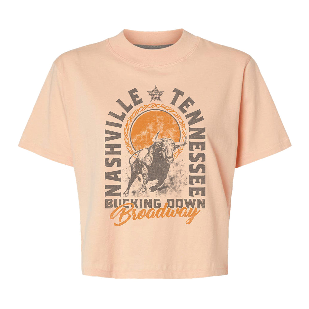 PBR Nashville "Bucking Down Broadway" Ladies Boxy T-Shirt