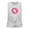 Ladies Striped Retro Logo Tank