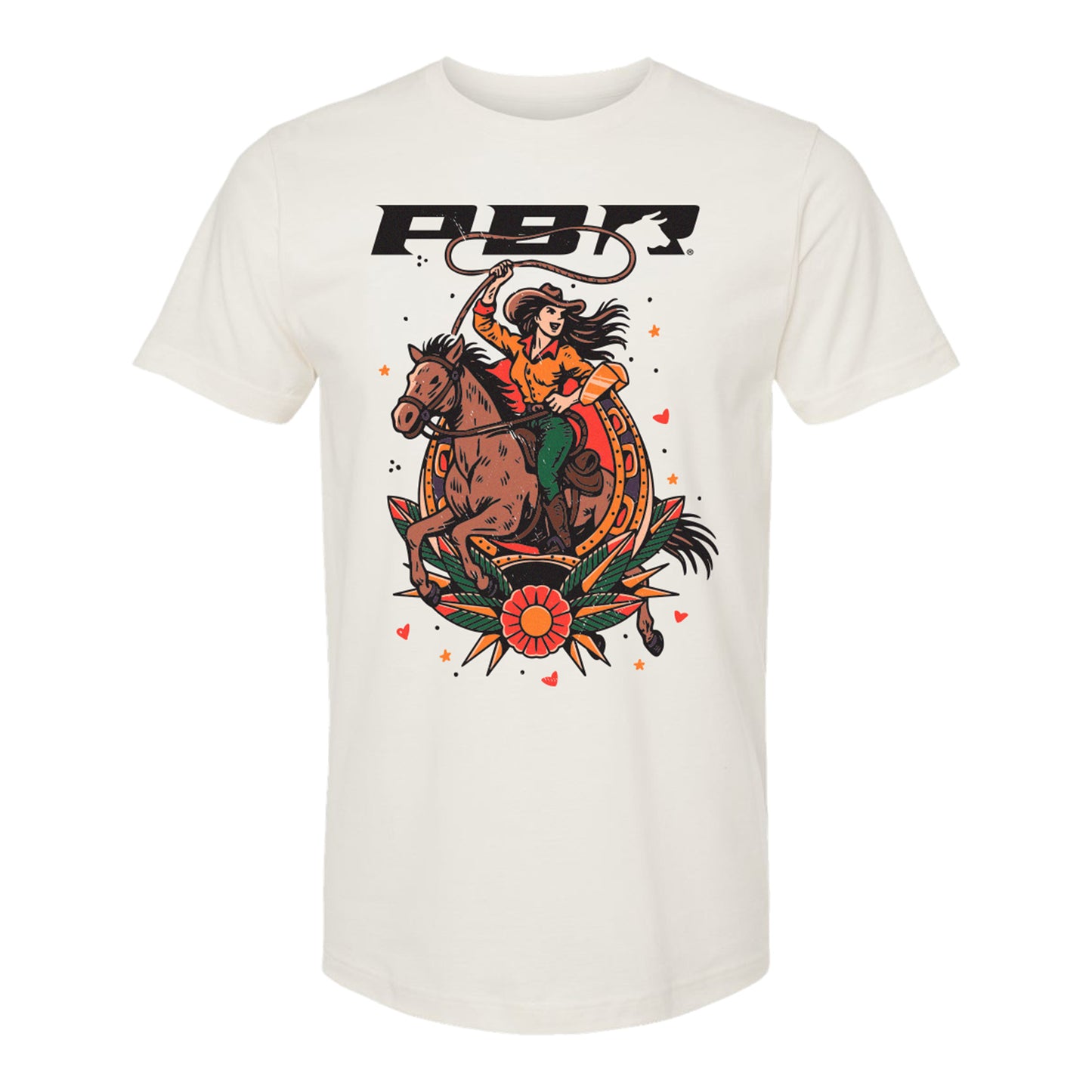 PBR Ladies Cowgirl T-Shirt - Vintage White