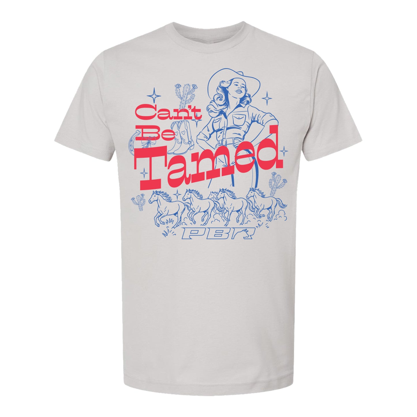 PBR Ladies Can't Be Tamed Diner T-Shirt - Light Grey
