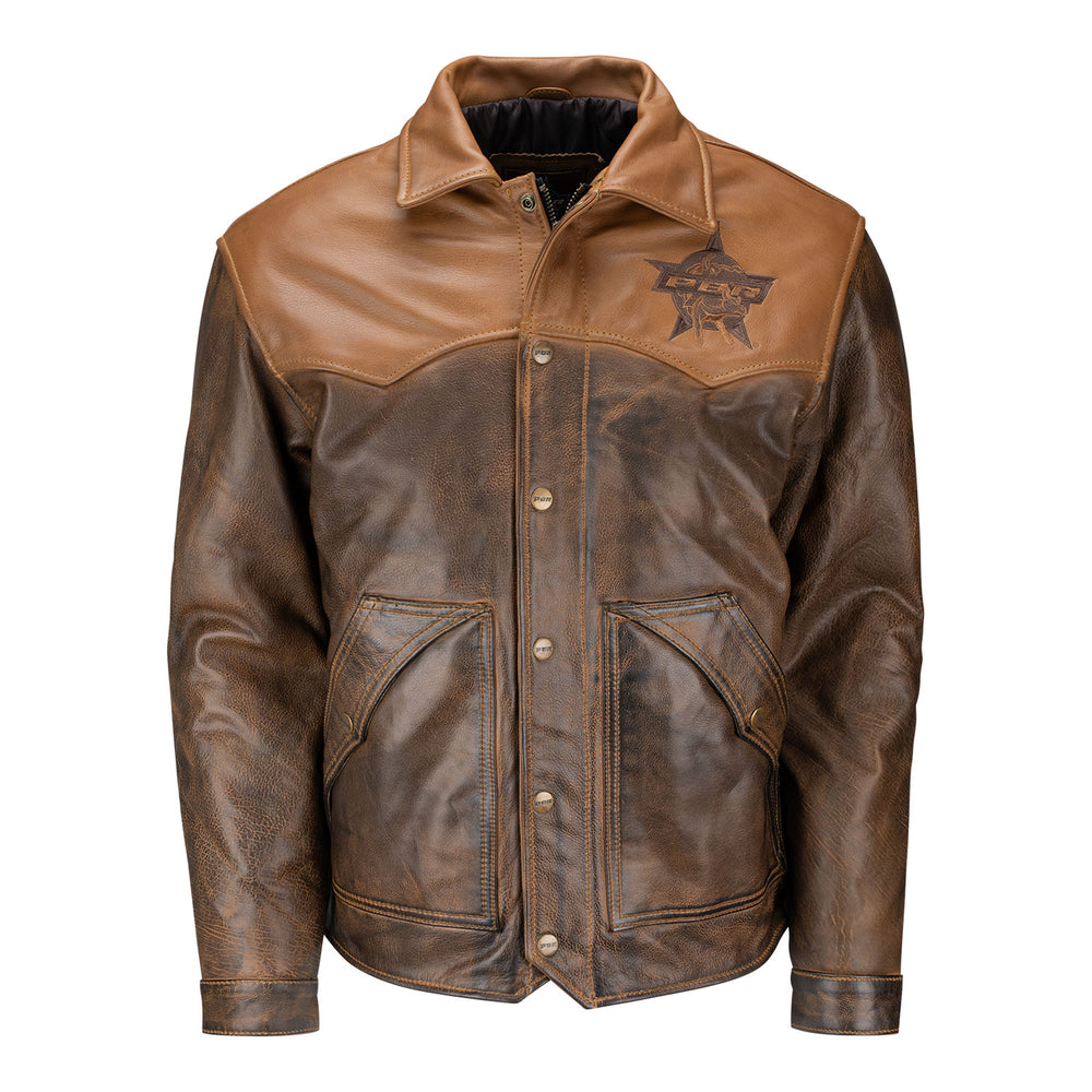 PBR Star Two-Tone Leather Jacket
