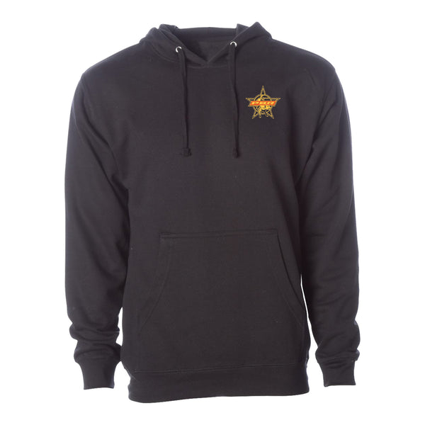 PBR Fire & Flames Hoodie - Black - Front View
