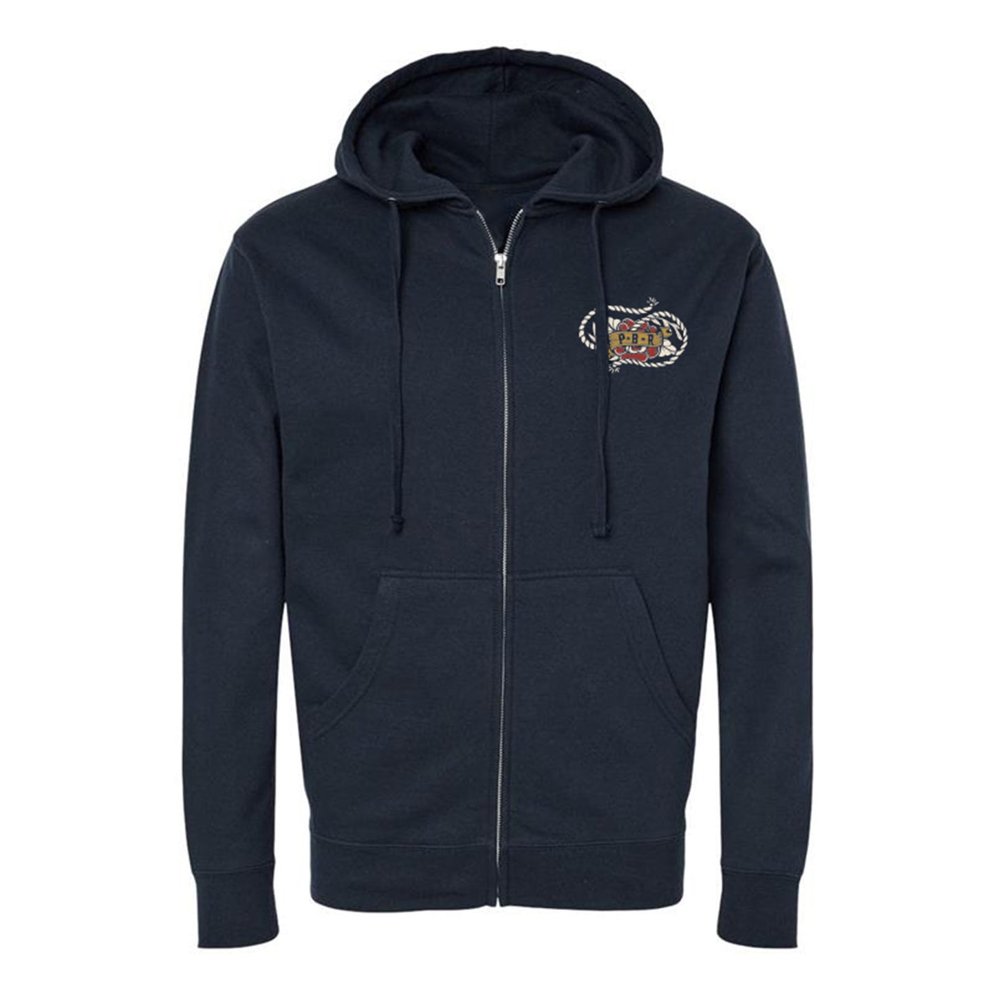PBR Ropes & Roses Full-Zip Sweatshirt - Blue - Front View