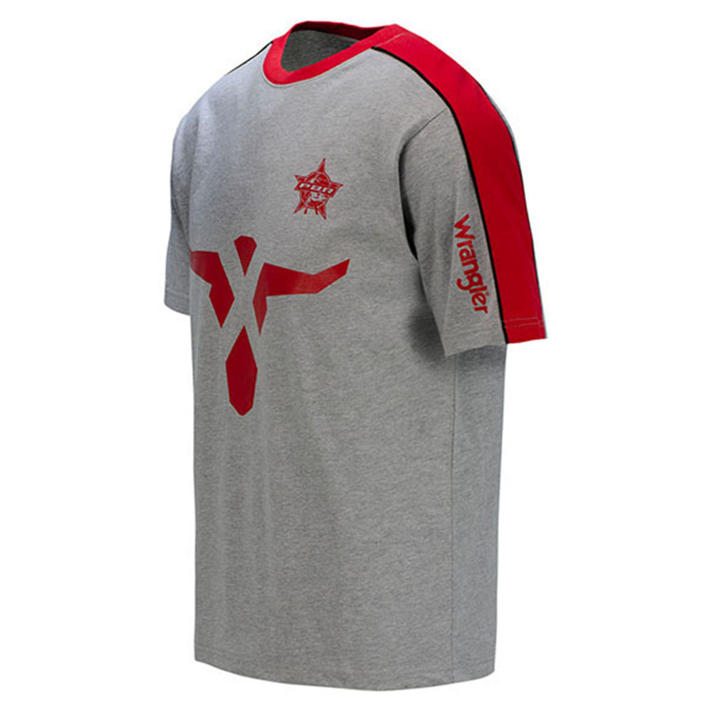 PBR Wrangler 20x Bull T-Shirt - Heather Grey - Angled Left Side View
