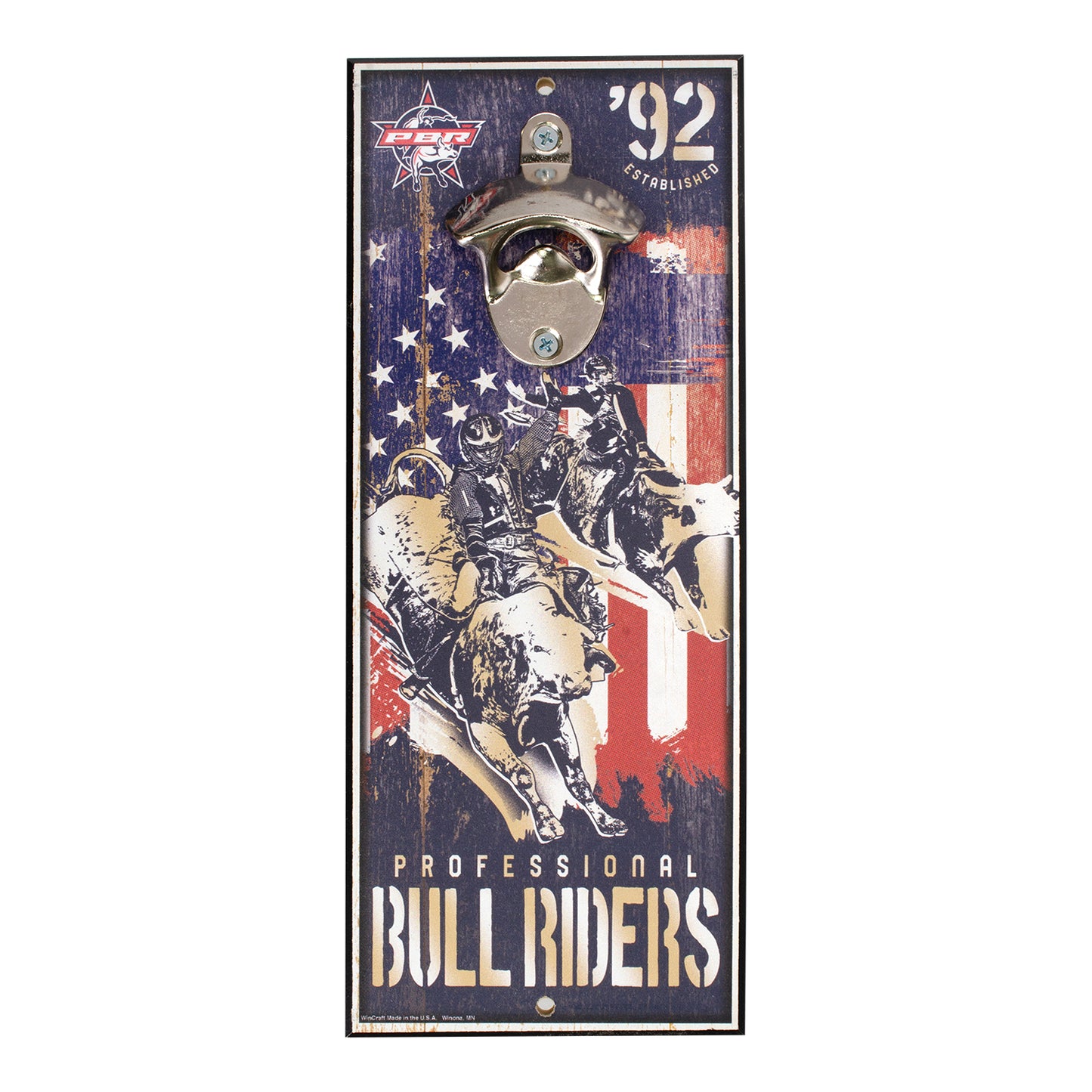 PBR Patriotic Wood Sign Bottle Opener