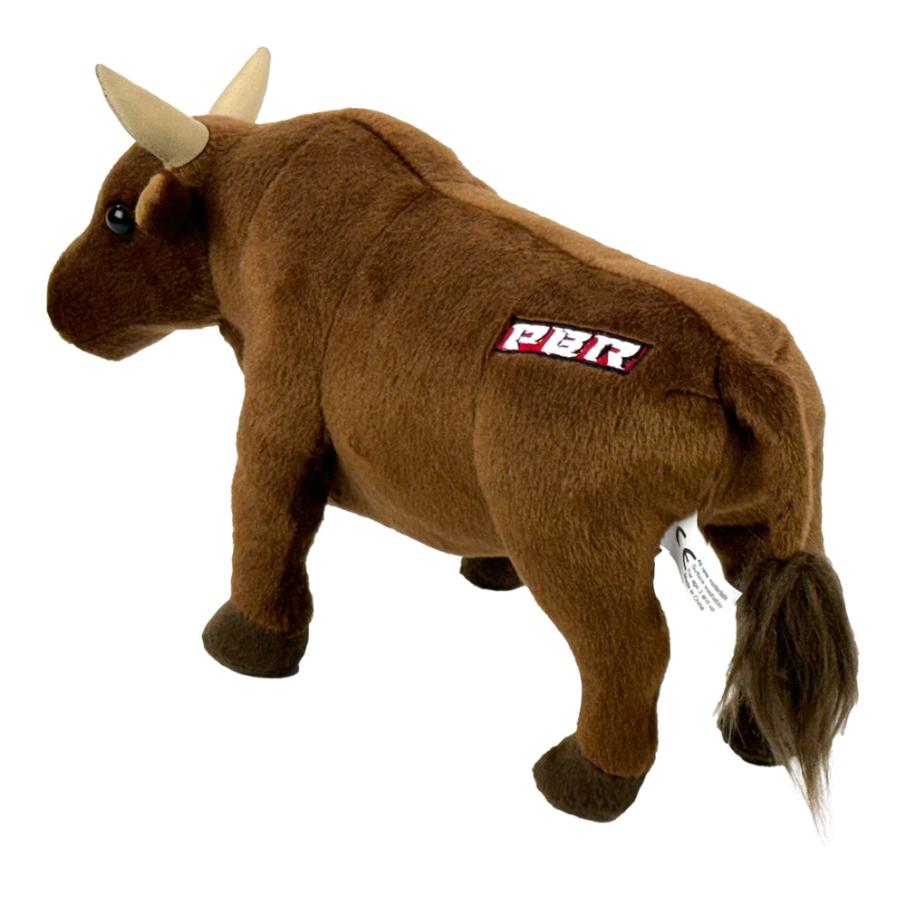 PBR Brown 14" Plush Bull - Angled Left Back View