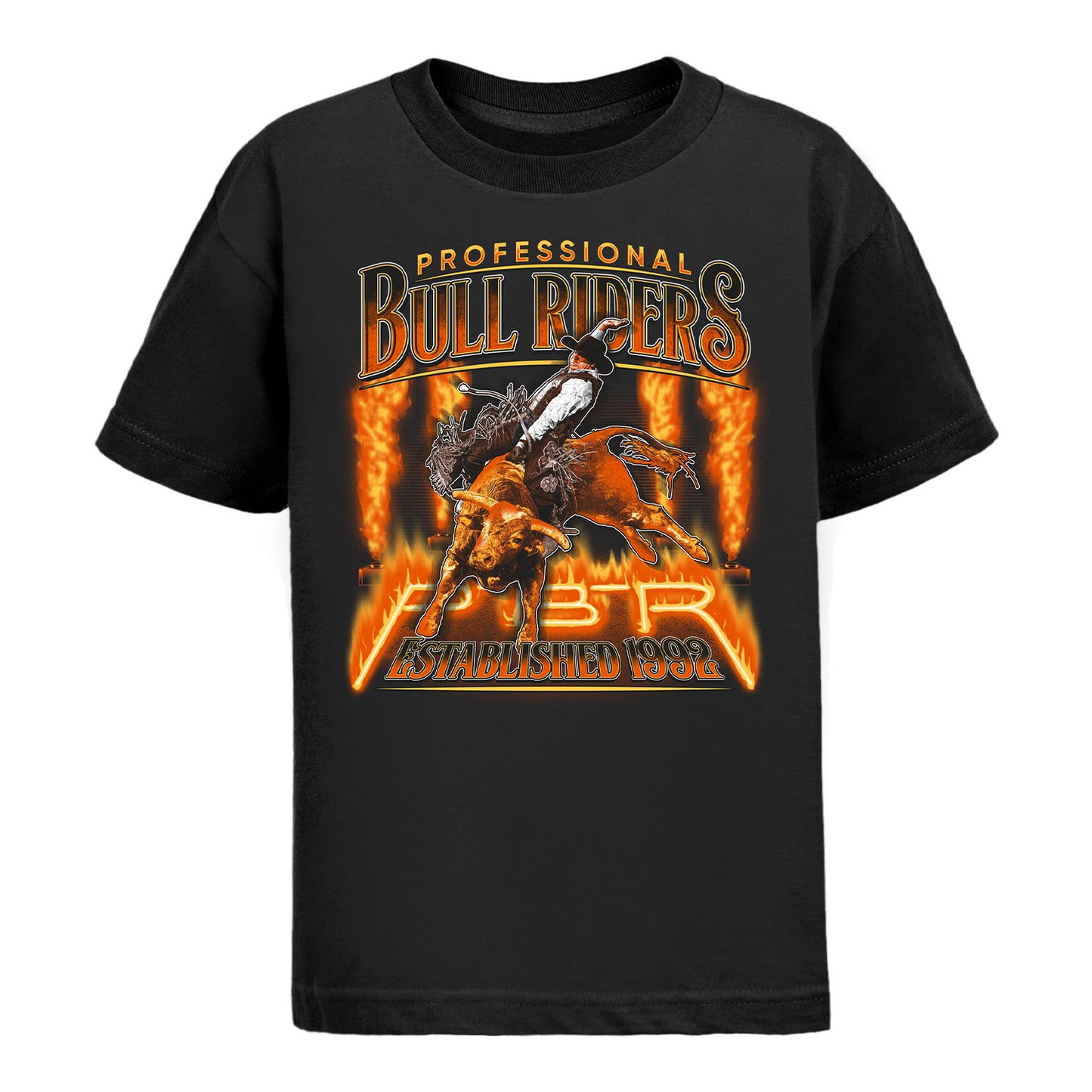 PBR Established 1992 Fire & Flames Youth T-Shirt - Front View