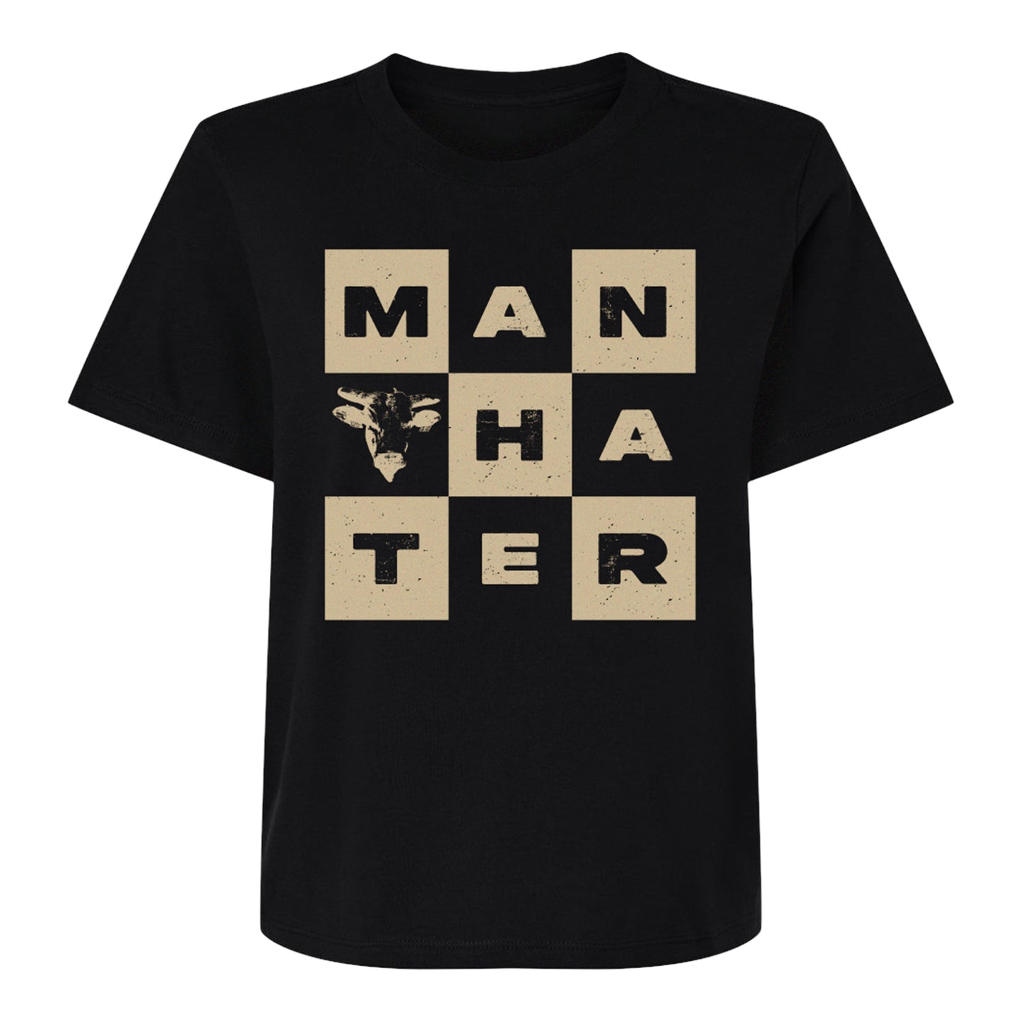 Ladies Man Hater Checkerboard T-Shirt - Front View