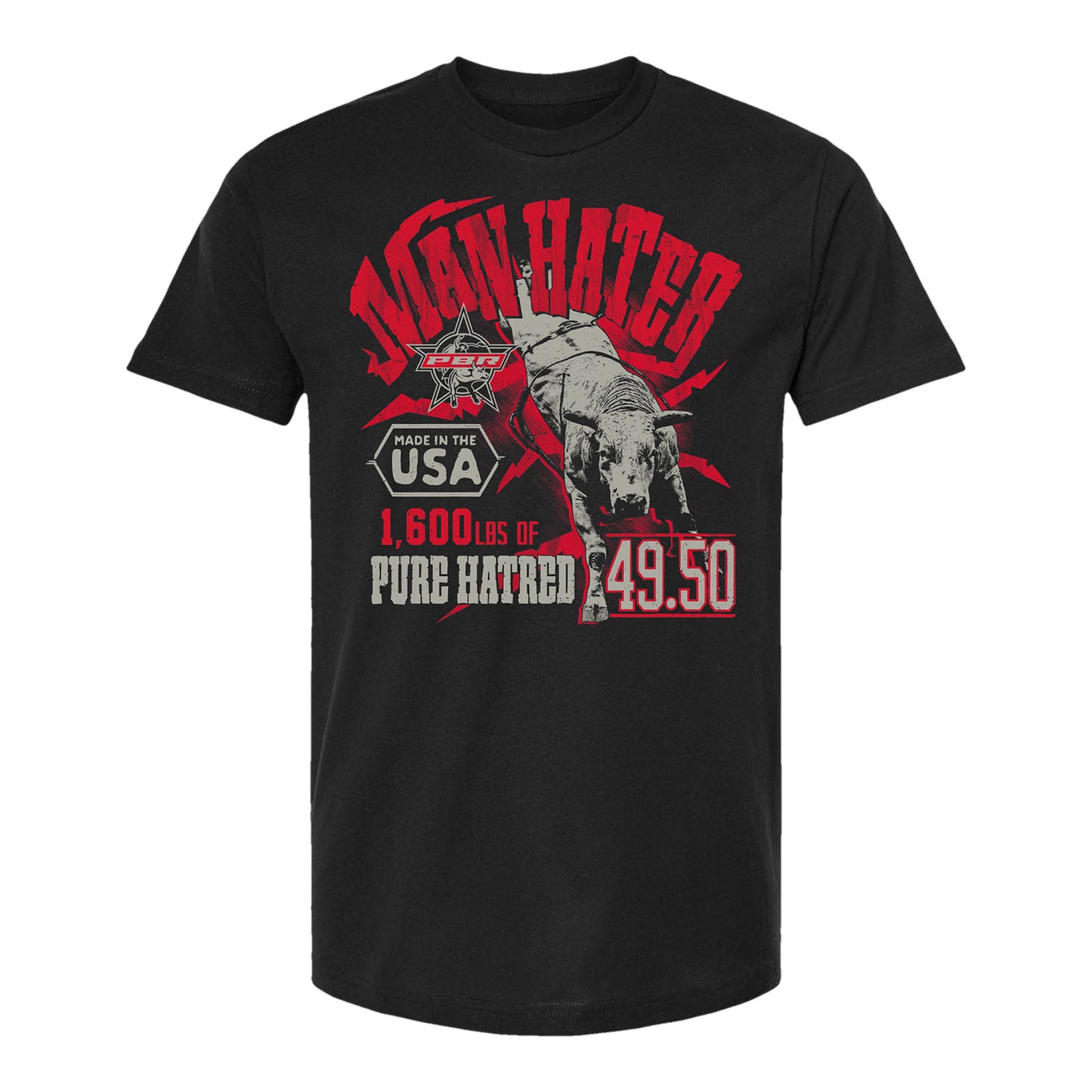 PBR Man Hater Heavy Weight T-Shirt - Front View