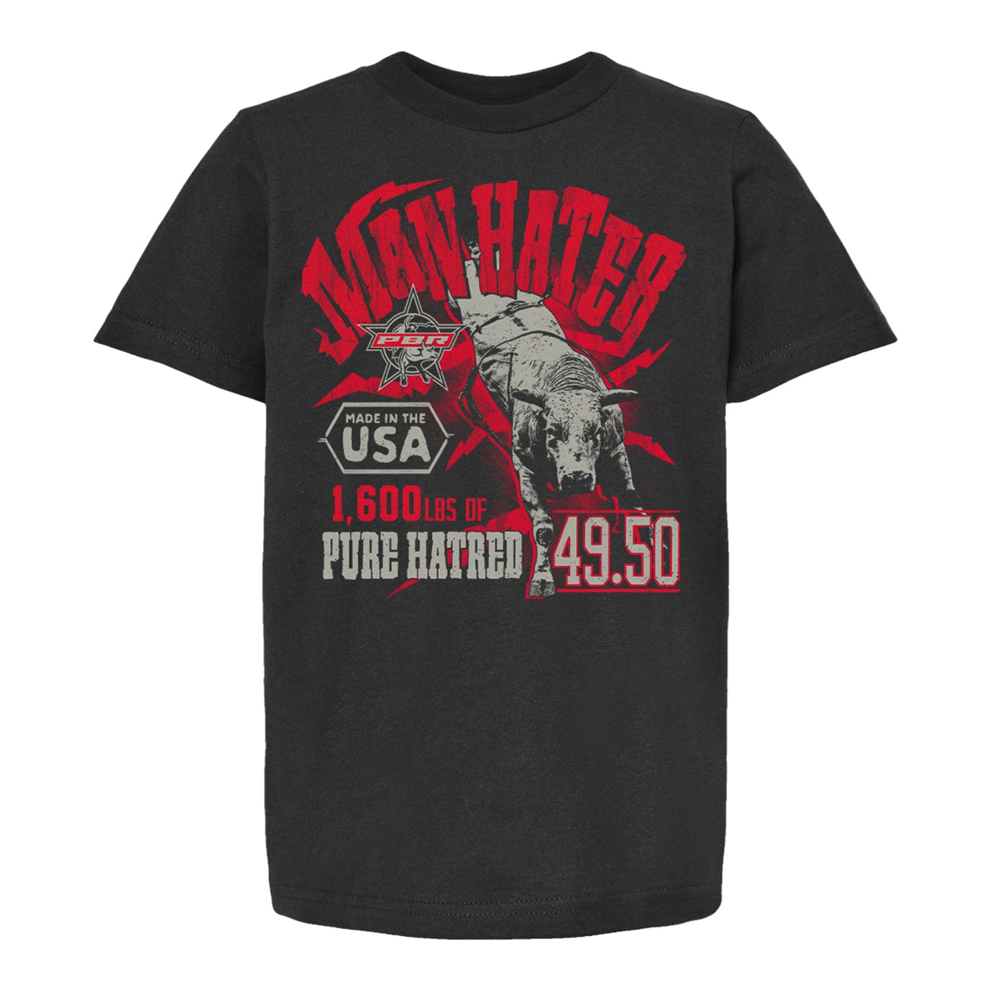 Youth PBR Man Hater Heavy Weight T-Shirt - Black