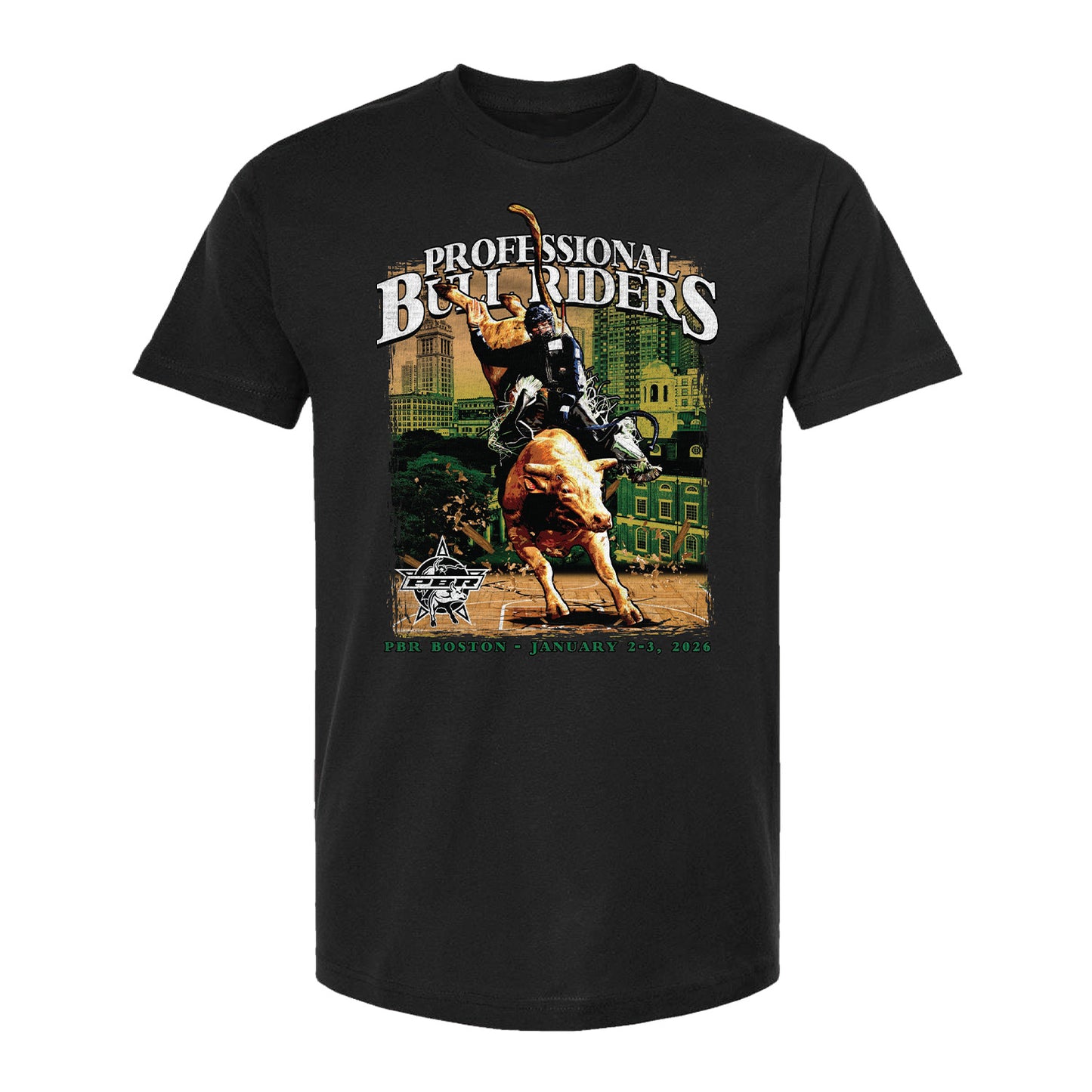 PBR Boston Groundbreaking Floor T-Shirt - Black - Front View