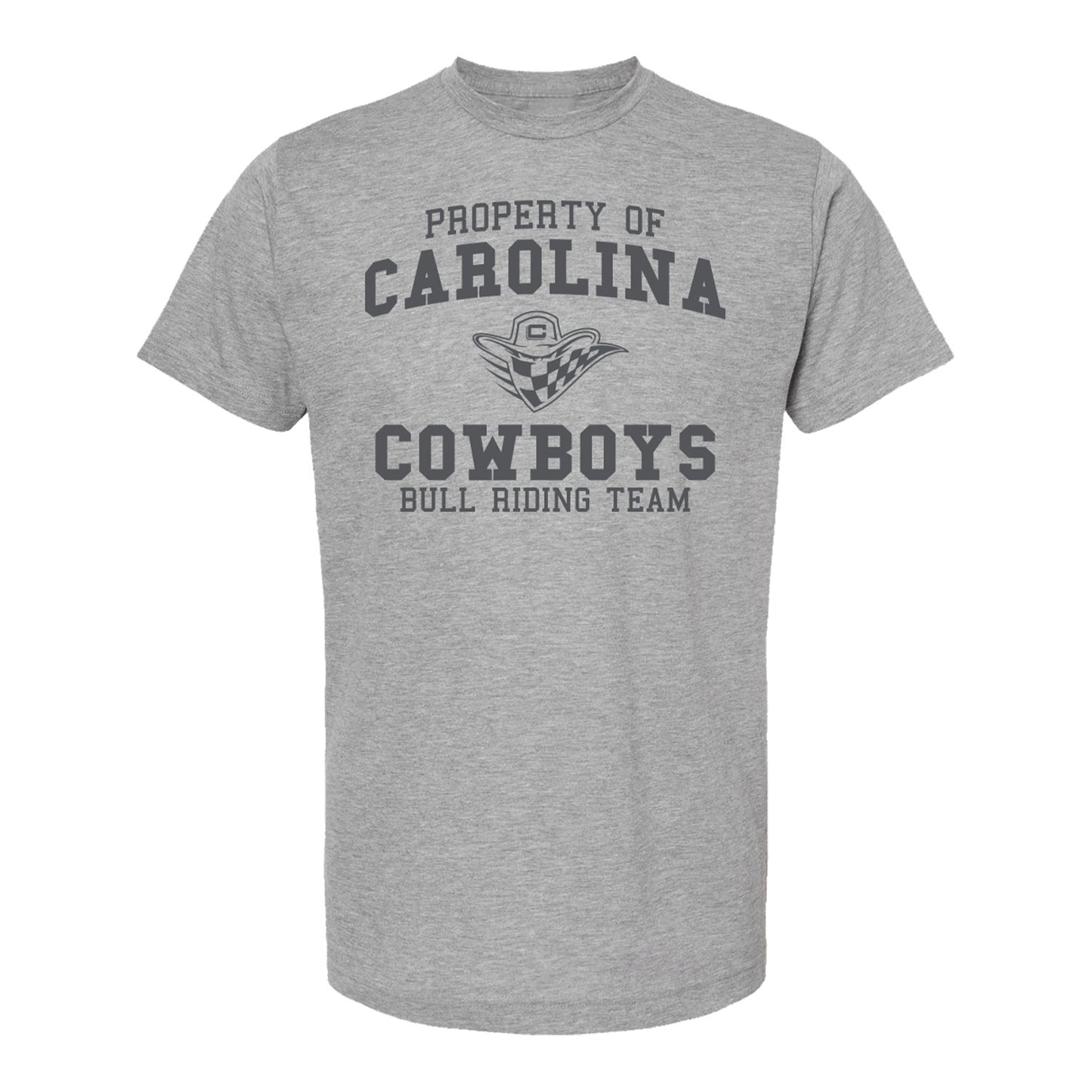 Carolina Cowboys Collegiate T-Shirt in Grey - Front View