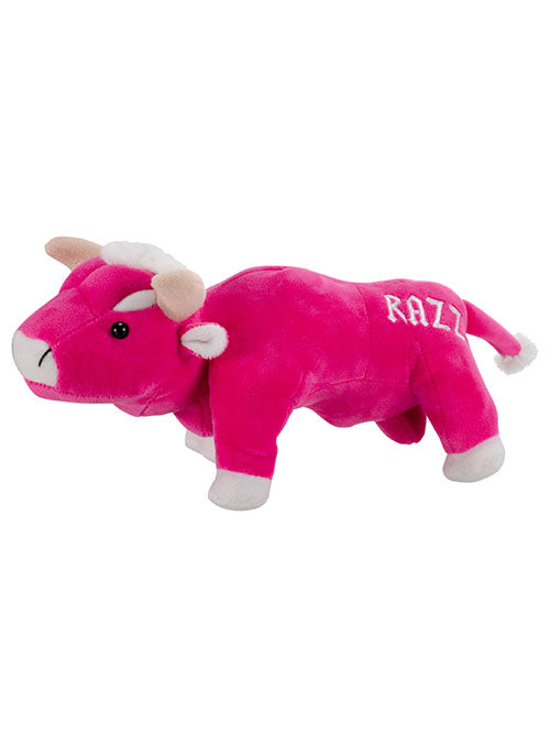 Razz Plush Bull in Pink - Side View