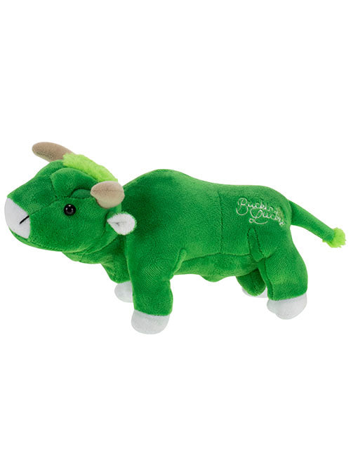 Buckin' Lucky Plush Bull in Green - Side View