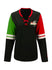 PBR Ladies "El PBR" Wrangler Long Sleeve T-Shirt in Black, Red and Green - Front View