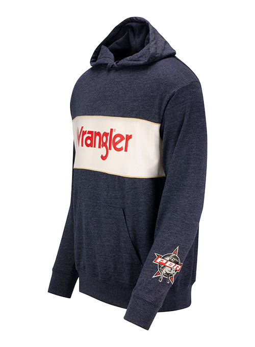 PBR Wrangler Hoodie in Navy Heather - Side View