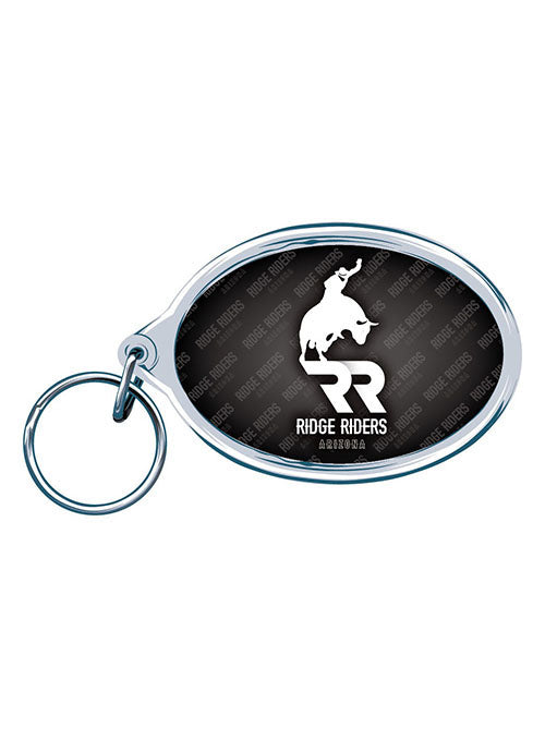 Arizona Ridge Riders Acrylic Key Ring in Silver and Black - Front View
