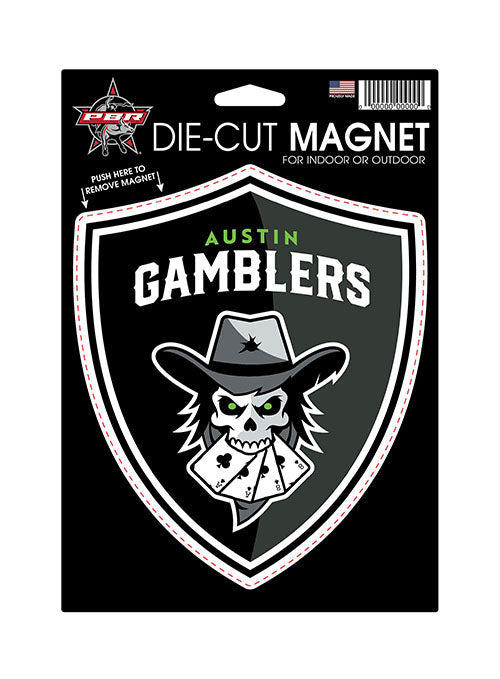 Austin Gamblers Die-cut Magnet in Black - Front View