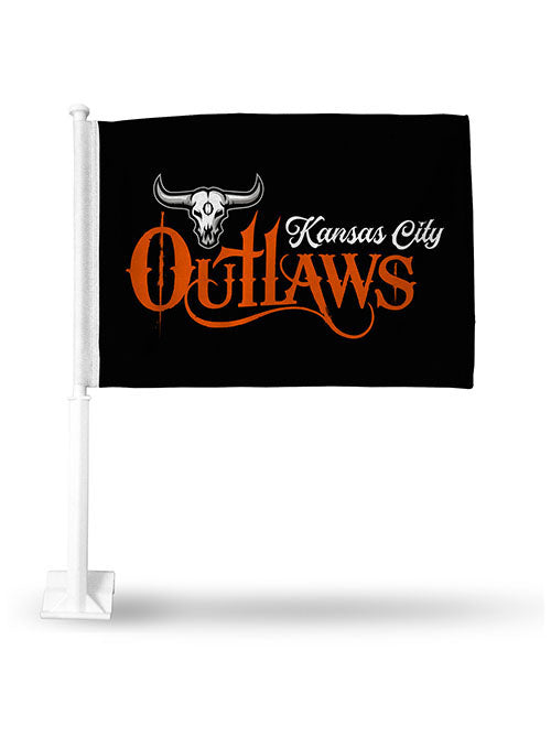 Kansas City Outlaws Car Flag in Black - Front View