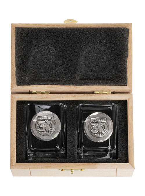 PBR 30th Anniversary Shot Glass Set with Gift Box - In Box View, Open