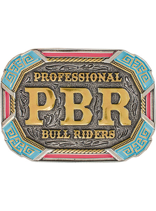Ladies PBR Belt Buckle by Montana Silversmiths - Front View