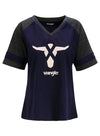 PBR Wrangler 20x Bull Ladies V-Neck T-Shirt in Navy - Front View