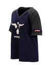 PBR Wrangler 20x Bull Ladies V-Neck T-Shirt in Navy - Side View