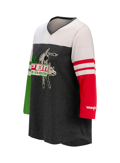 Ladies "El PBR" Wrangler 3/4 Sleeve in Grey - Side View
