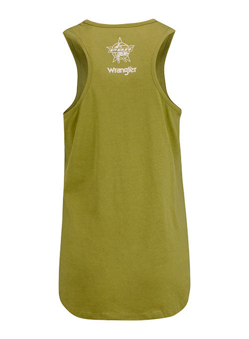 PBR Wrangler 20X Ladies Tank Top in Olive Green - Back View