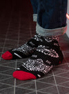 Wrangler Bandana Sock in Black and Red - Model Shot