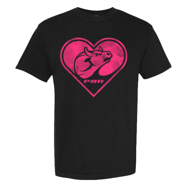 PBR Bull Head Heart Crest T-Shirt - Front View