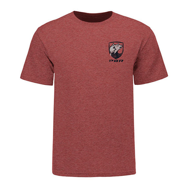 PBR Crest Shirt - Heather Cardinal - Front View