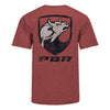 PBR Crest Shirt - Heather Cardinal - Back View