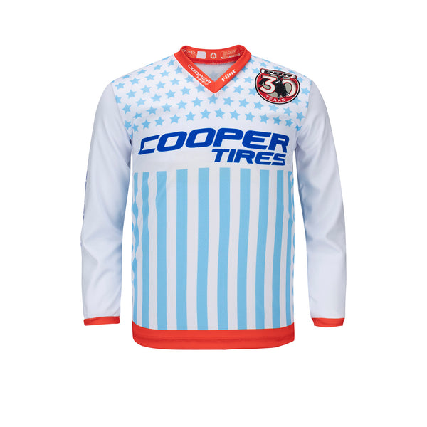 PBR Cooper TIres Flag Long SLeeve Youth Jersey - Front