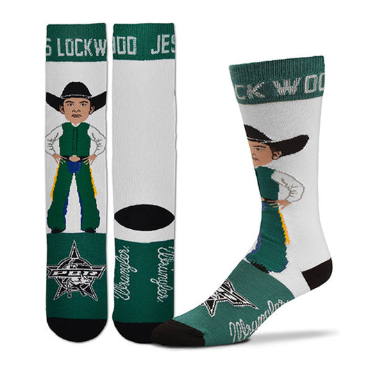 PBR Jess Lockwood Sock - Duel Front and Back and Angled Left Side View
