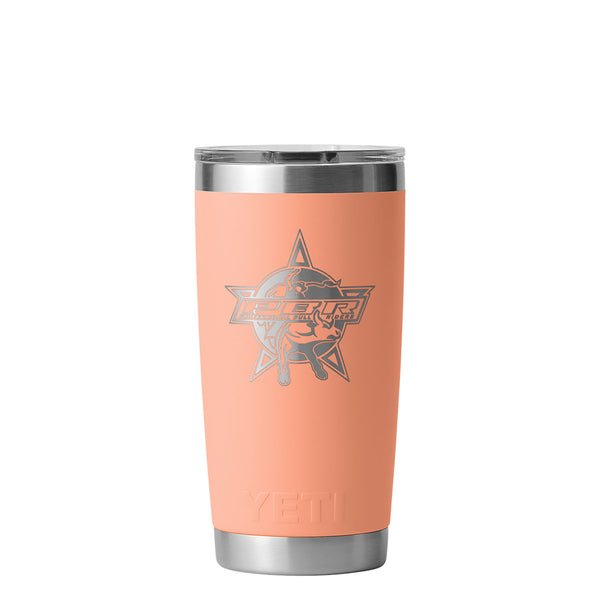 PBR UTB YETI® Rambler 20 oz. Country Peach Tumbler with MagSlider™ Lid - Front View