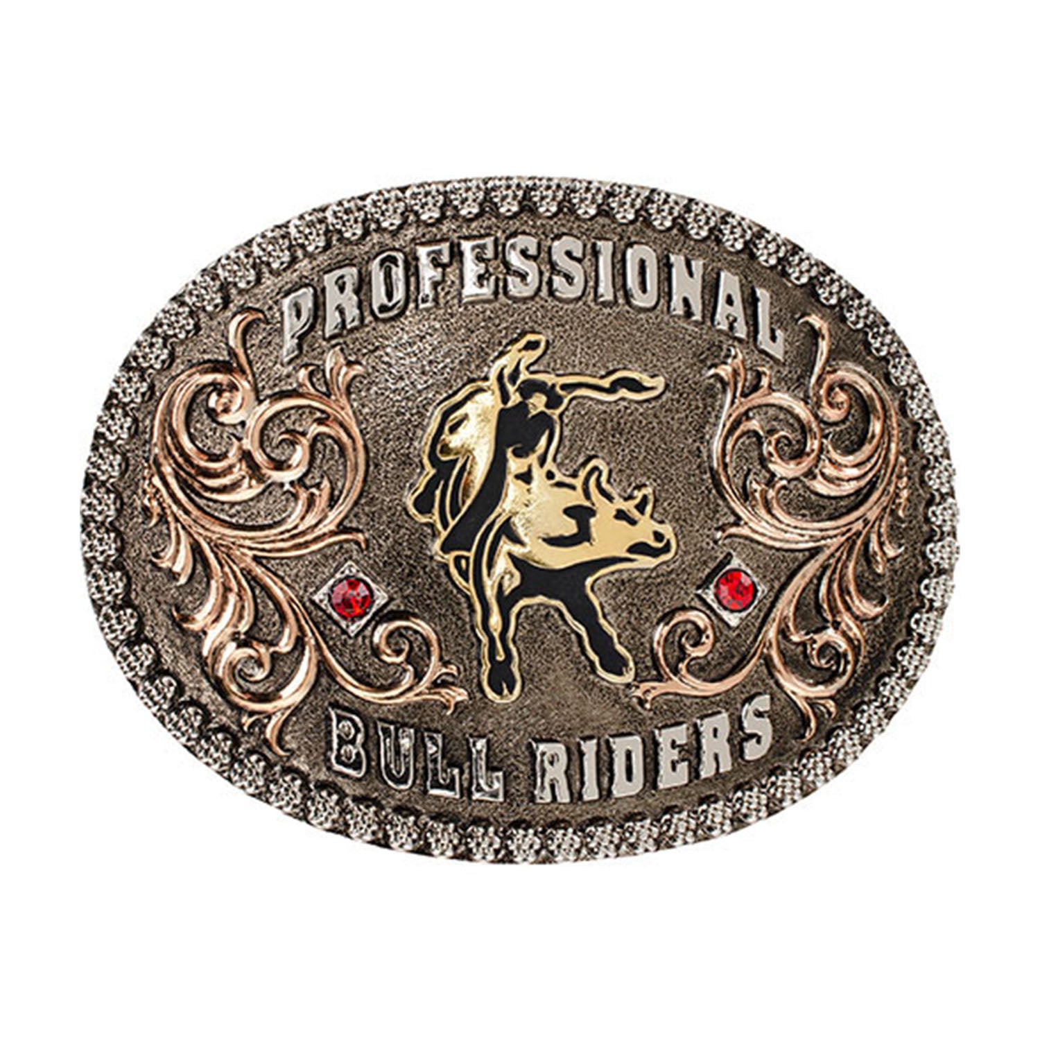 PBR Golden Rider Icon Belt Buckle - Front View