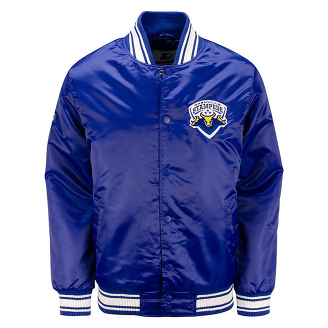 Nashville Stampede Satin Starter Jacket - Blue | PBR Shop