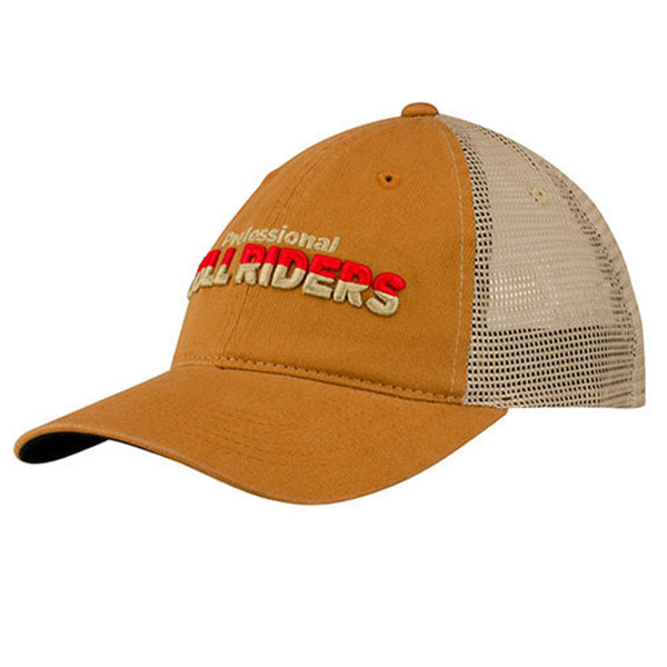 Professional Bull Riders Light Brown Mesh Hat - Angled Left Side View